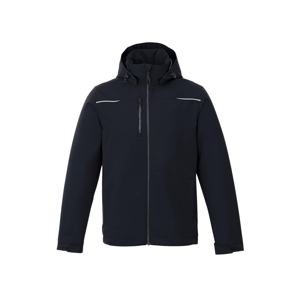 Colton Waterproof Jacket with Fleece Lining for Men Laser Engraving - Black - Front Flat