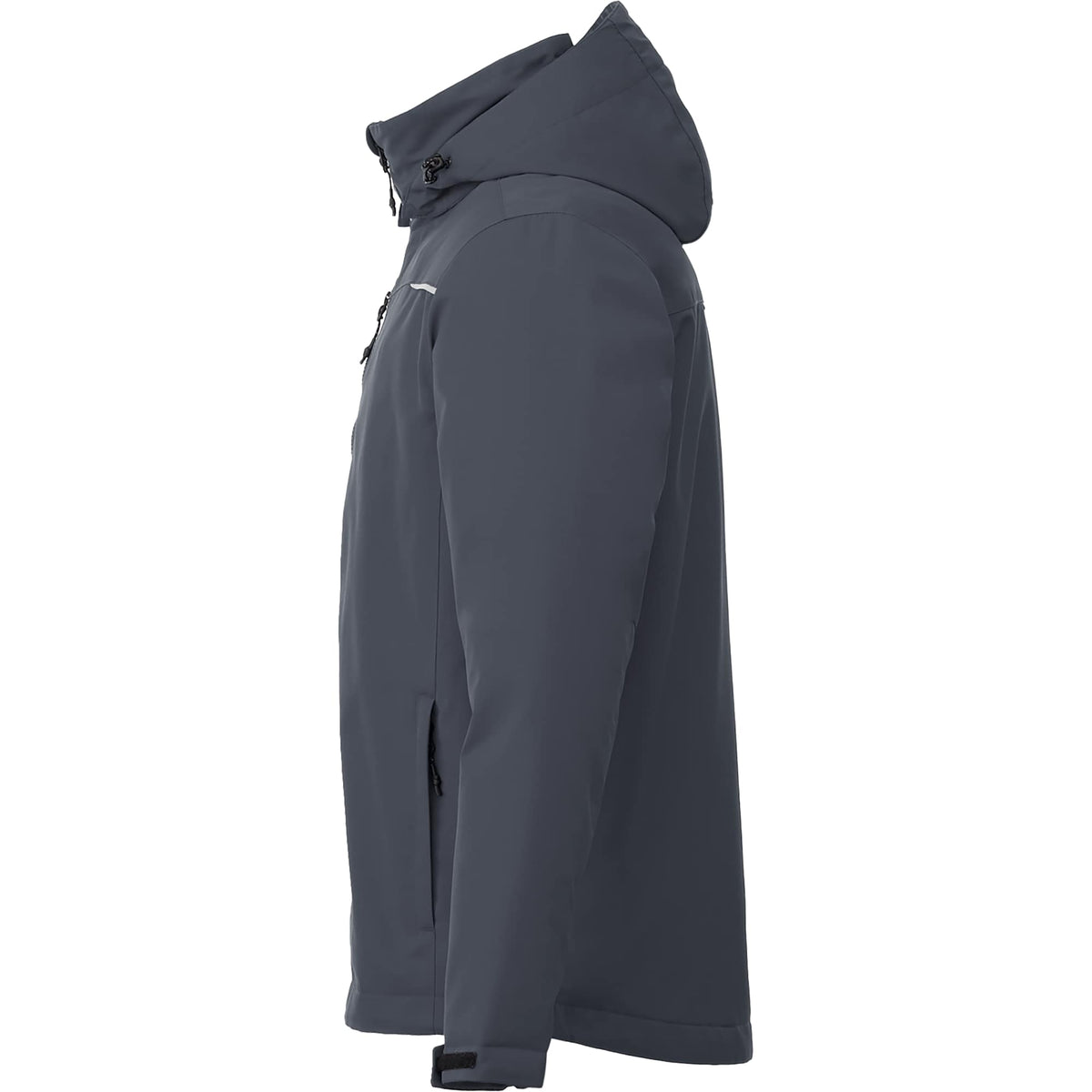 Colton Waterproof Jacket with Fleece Lining for Men Laser Engraving - Grey Storm - Left Side