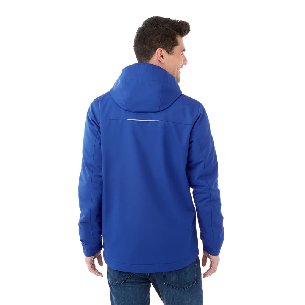 Colton Waterproof Jacket with Fleece Lining for Men Laser Engraving - New Royal - Back Flat