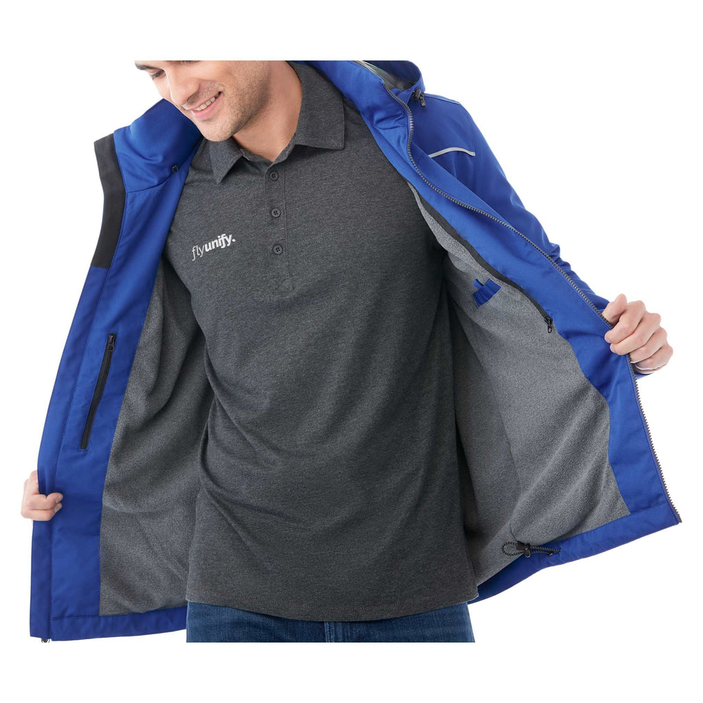 Colton Waterproof Jacket with Fleece Lining for Men Laser Engraving - New Royal - Flat 2