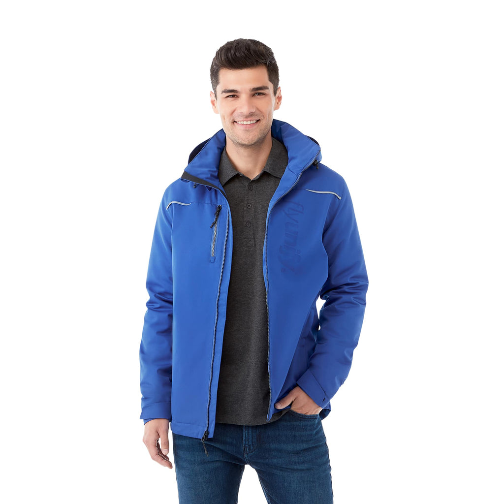 Colton Waterproof Jacket with Fleece Lining for Men Laser Engraving - New Royal - Front On Model