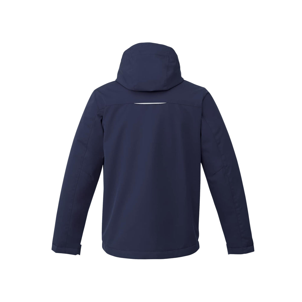 Colton Waterproof Jacket with Fleece Lining for Men Laser Engraving - Vintage Navy - Back Flat