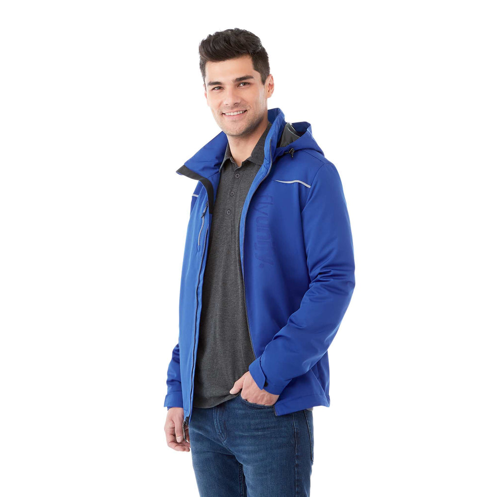 Colton Waterproof Jacket with Fleece Lining for Men Transfer - New Royal - Flat