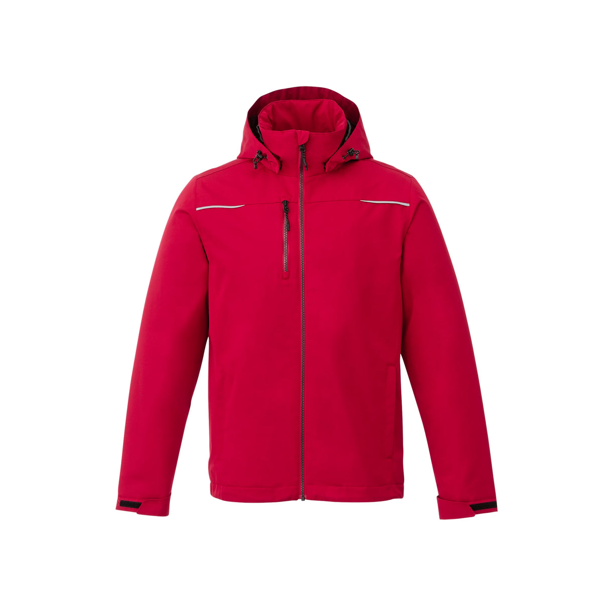 Colton Waterproof Jacket with Fleece Lining for Men Transfer - Team Red - Front Flat