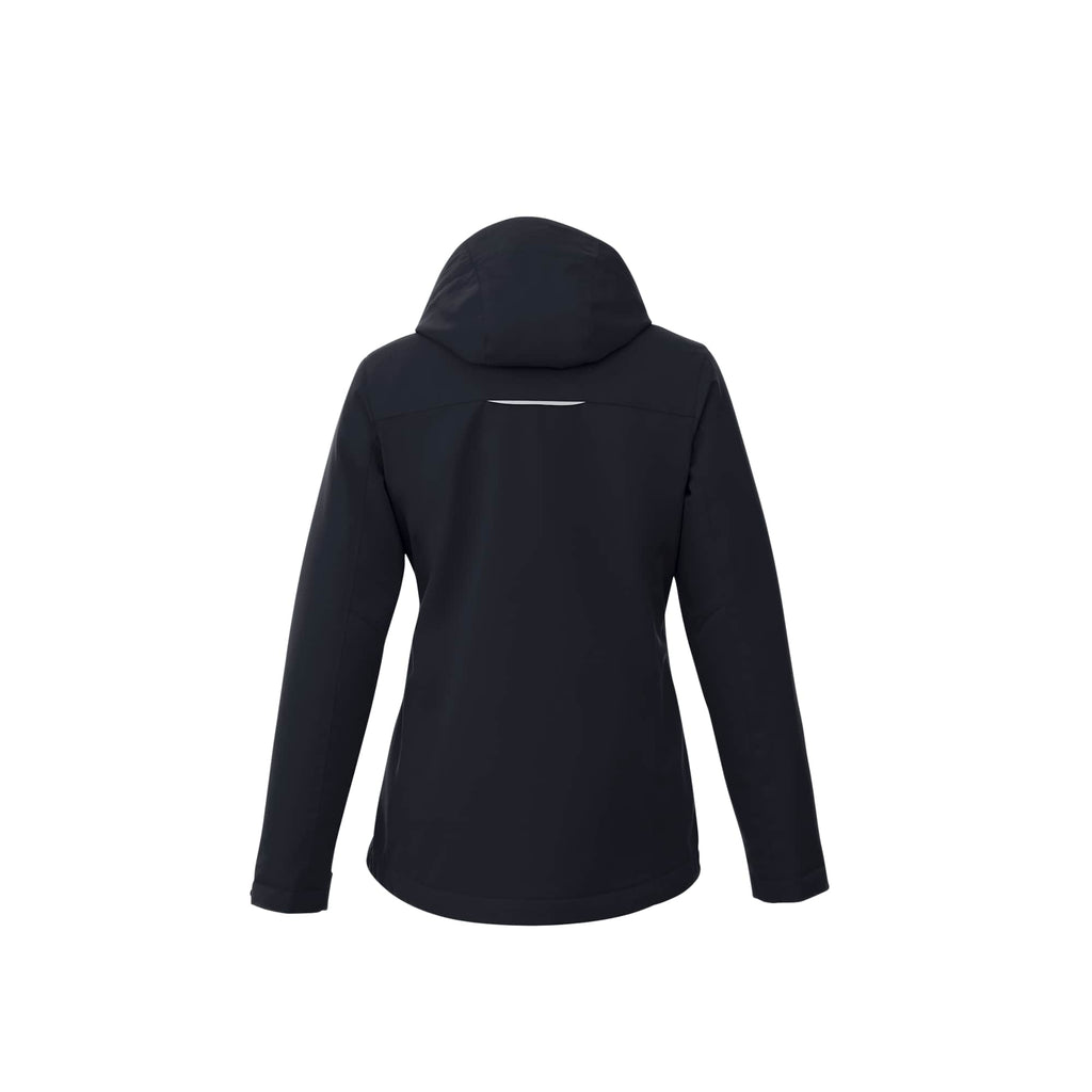 Colton Waterproof Jacket with Fleece Lining for Women Debossing - Black - Back Flat 2