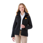 Colton Waterproof Jacket with Fleece Lining for Women Debossing - Black - Front On Model