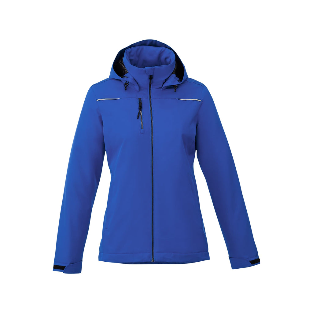Colton Waterproof Jacket with Fleece Lining for Women Debossing - New Royal - Front Flat