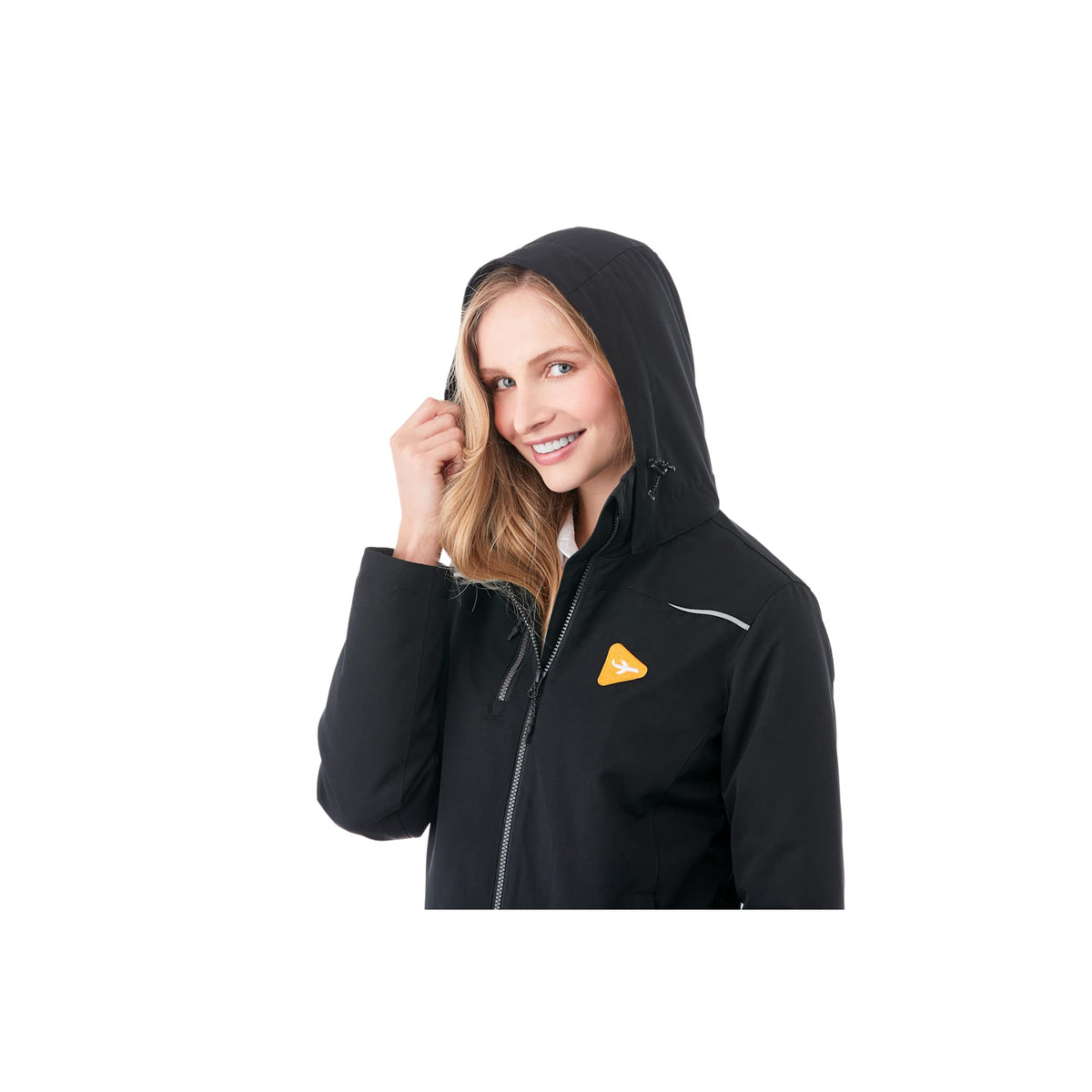 Colton Waterproof Jacket with Fleece Lining for Women Embroidery - Black - Flat 3