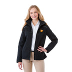 Colton Waterproof Jacket with Fleece Lining for Women Laser Engraving - Black - Front Flat