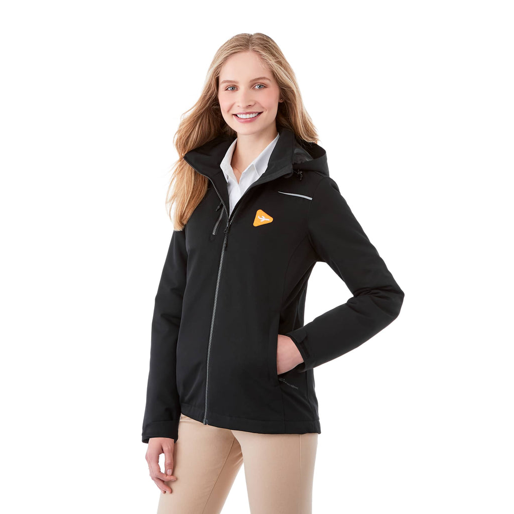 Colton Waterproof Jacket with Fleece Lining for Women Transfer - Black - Flat