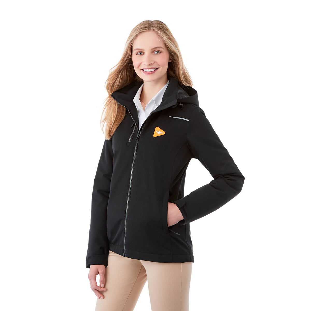 Colton Waterproof Jacket with Fleece Lining for Women Transfer - Black - Flat