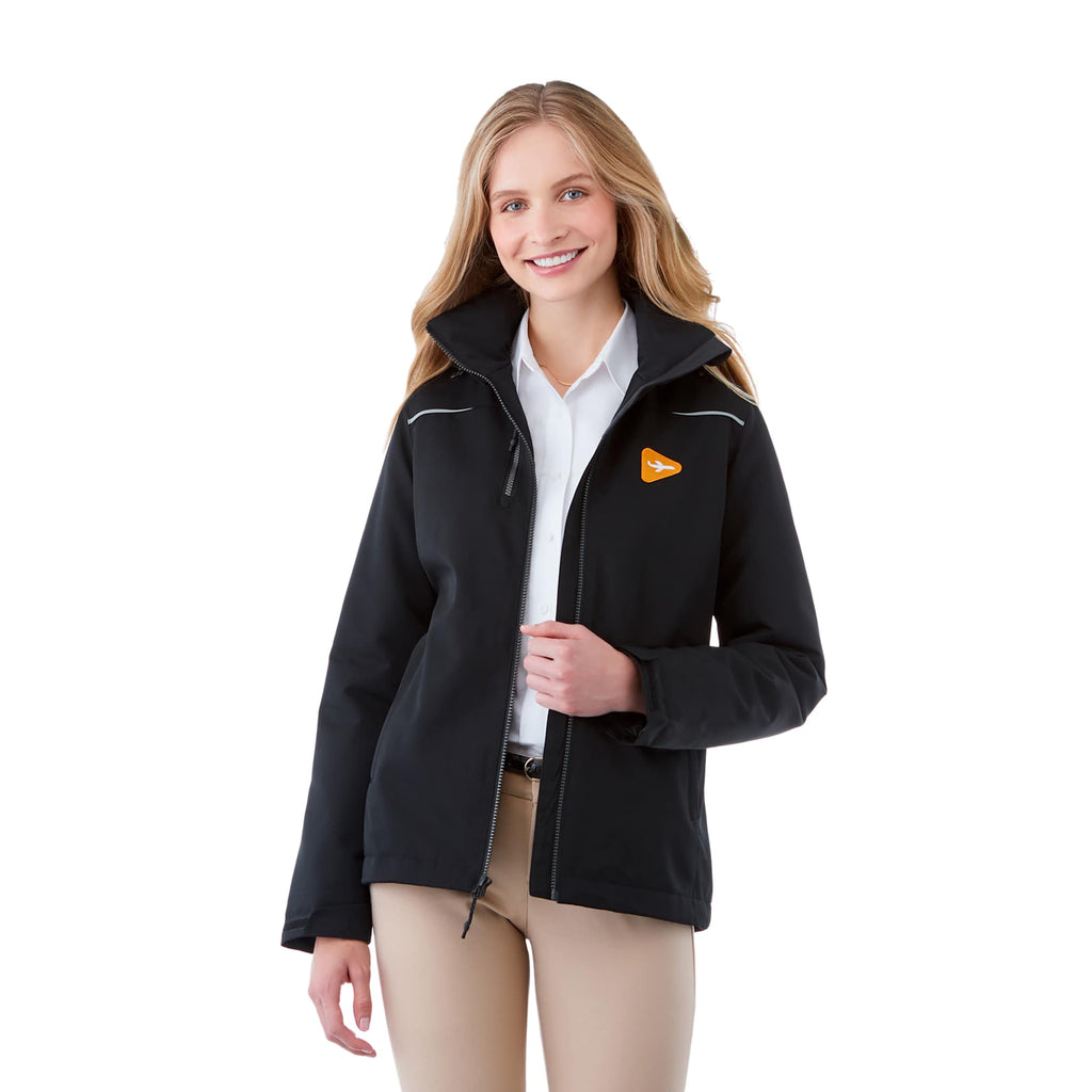 Colton Waterproof Jacket with Fleece Lining for Women Transfer - Black - Front On Model