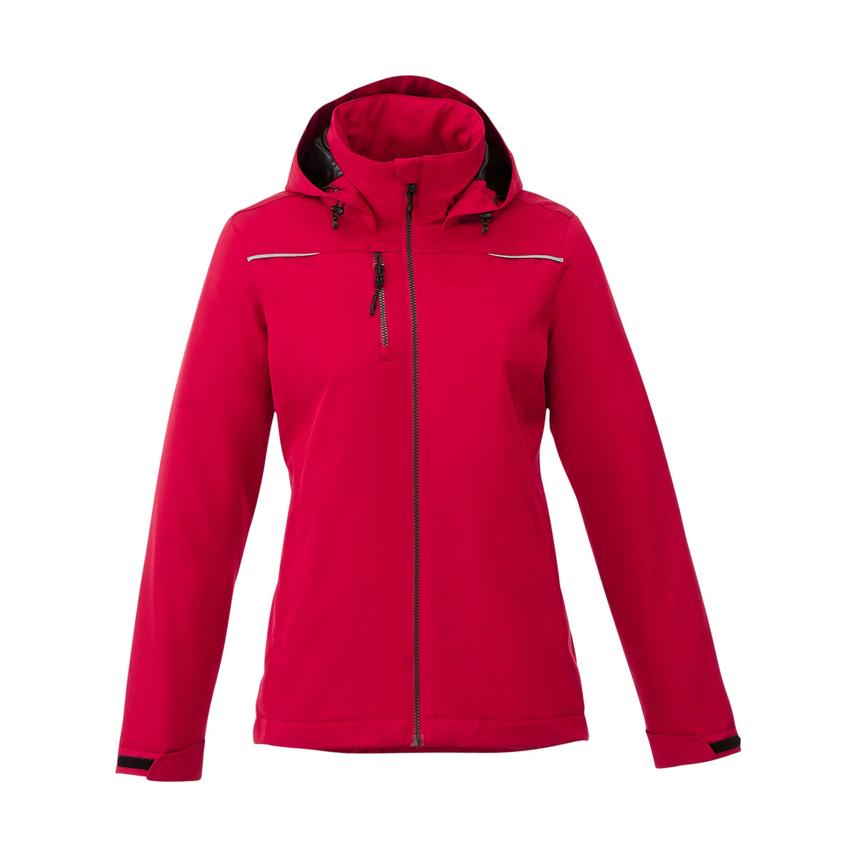 Colton Waterproof Jacket with Fleece Lining for Women Transfer - Team Red - Front Flat