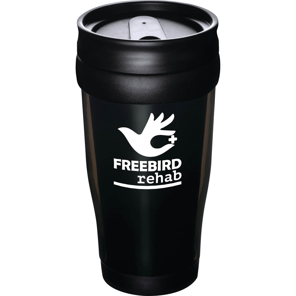 Columbia Double-Wall Plastic Tumbler, 16 oz - Transparent Black - Front