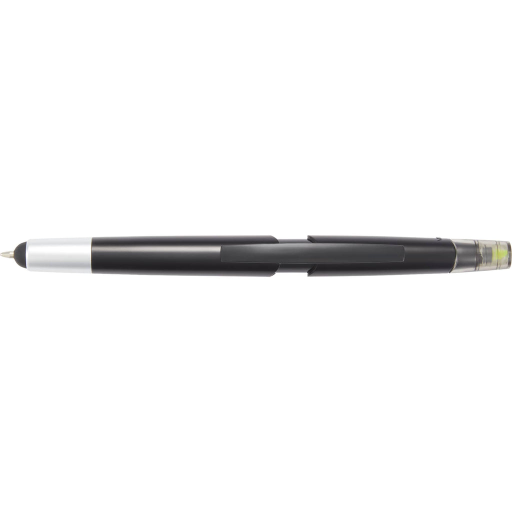 Combo Highlighter, Pen and Stylus in Recycled Plastic - Black - Clip