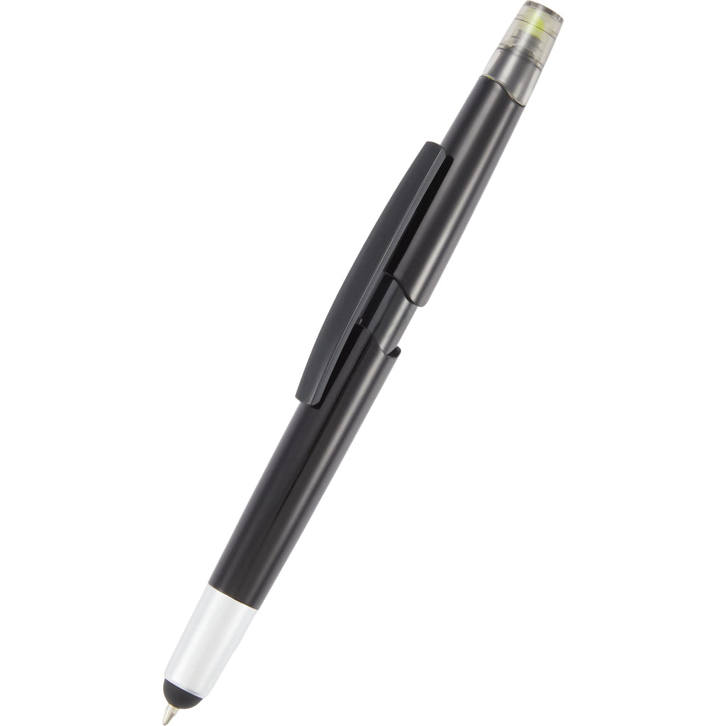 Combo Highlighter, Pen and Stylus in Recycled Plastic - Black - Detail