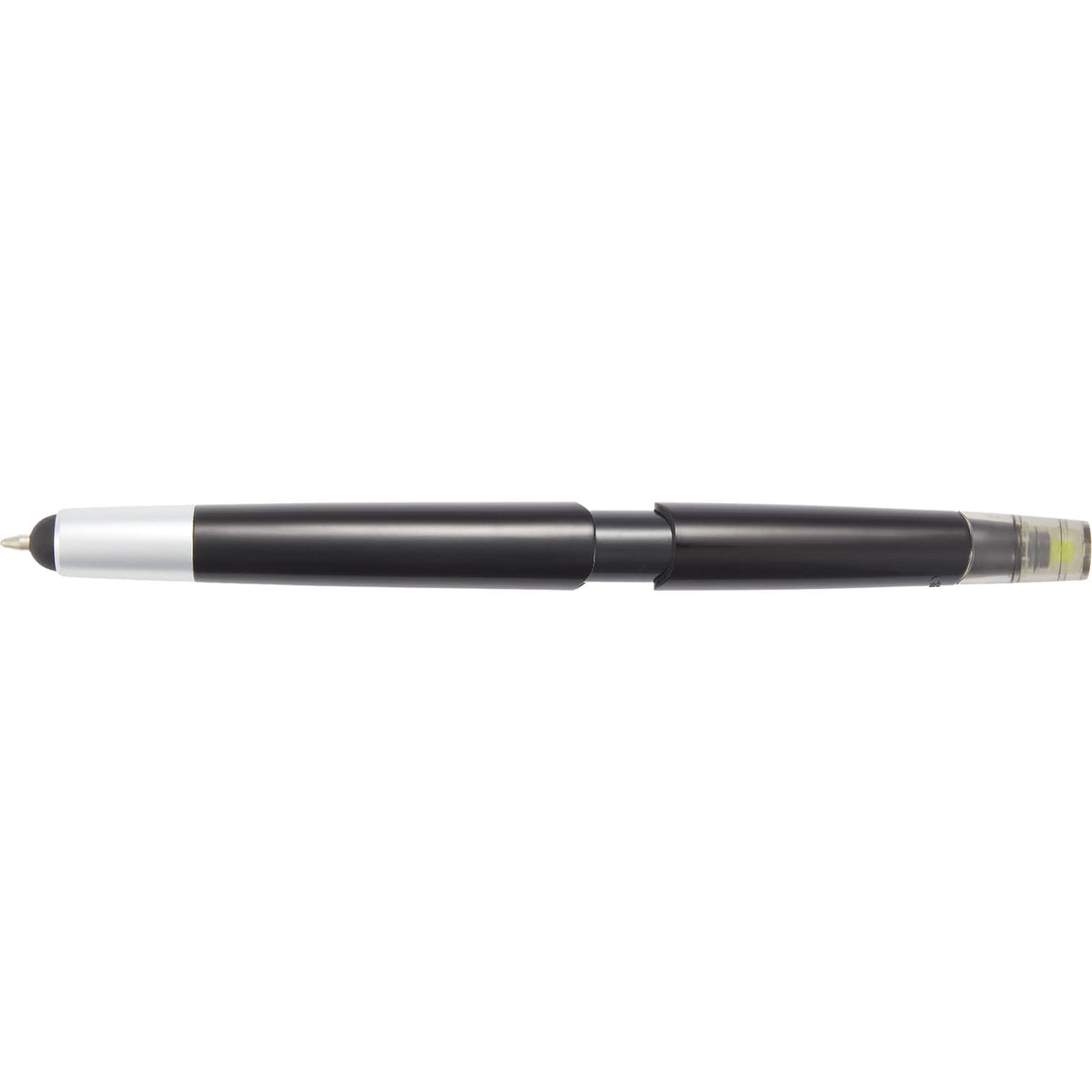 Combo Highlighter, Pen and Stylus in Recycled Plastic - Black - Top