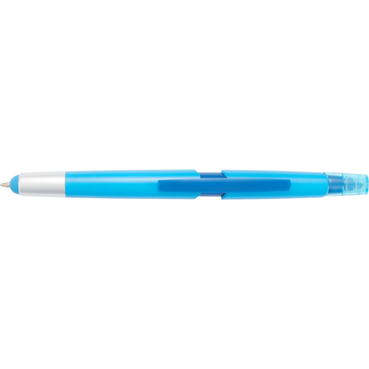 Combo Highlighter, Pen and Stylus in Recycled Plastic - Blue - Clip
