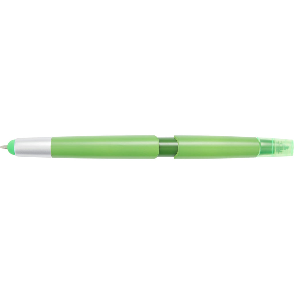 Combo Highlighter, Pen and Stylus in Recycled Plastic - Green - Top