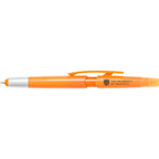 Combo Highlighter, Pen and Stylus in Recycled Plastic - Orange - Front