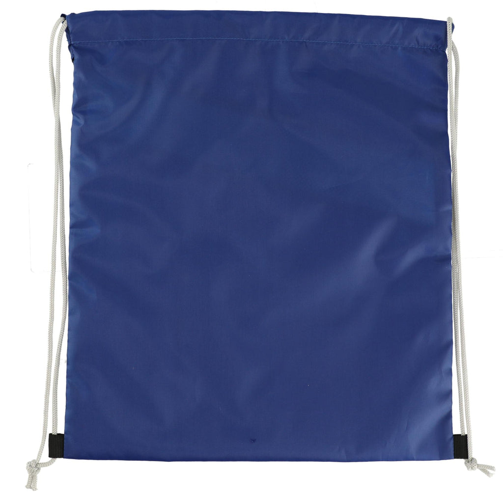 Combo Recycled Drawstring Bag with Key Ring Full Color - Royal - Back