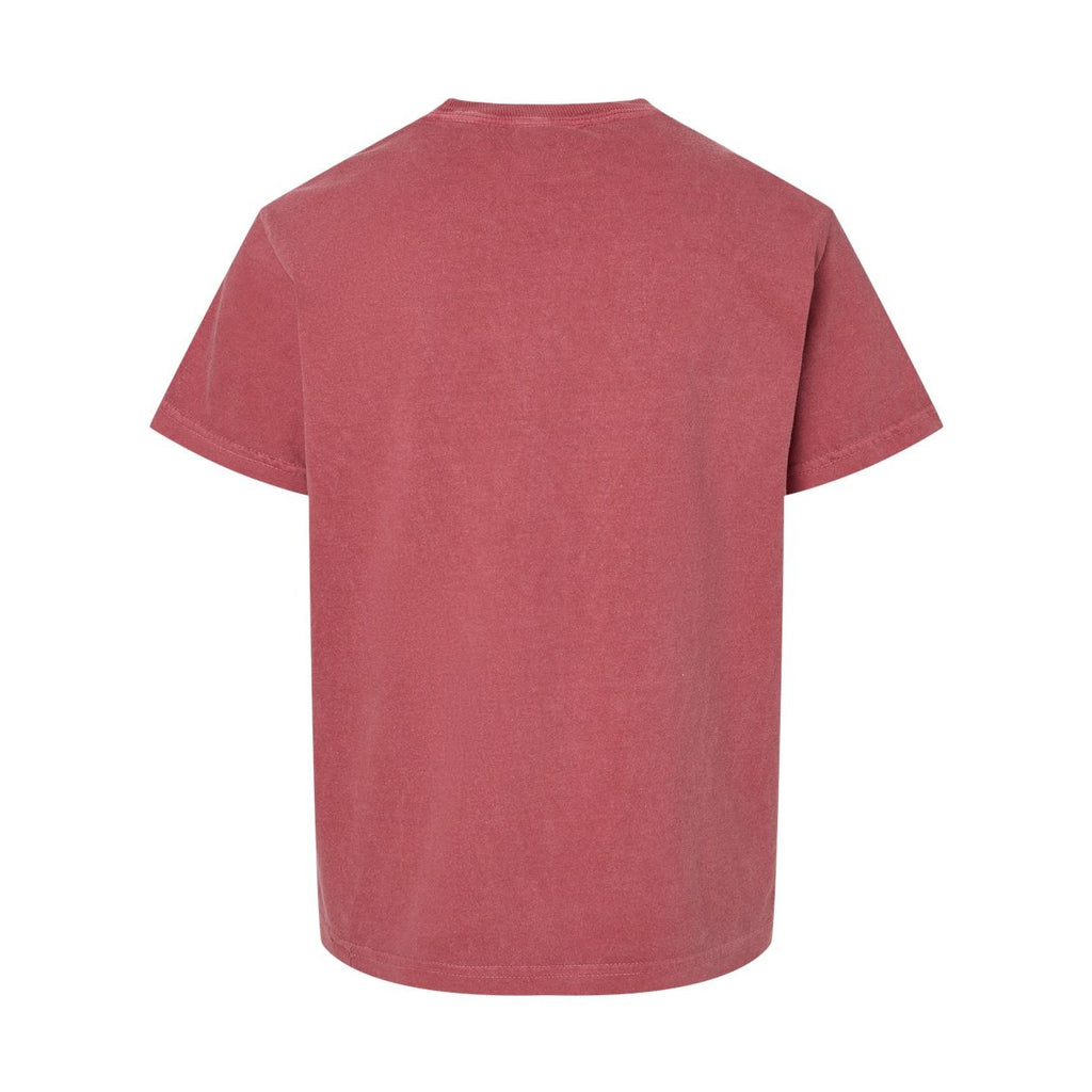 Comfort Colors Youth Garment-Dyed Heavyweight T-Shirt - Crimson - Back