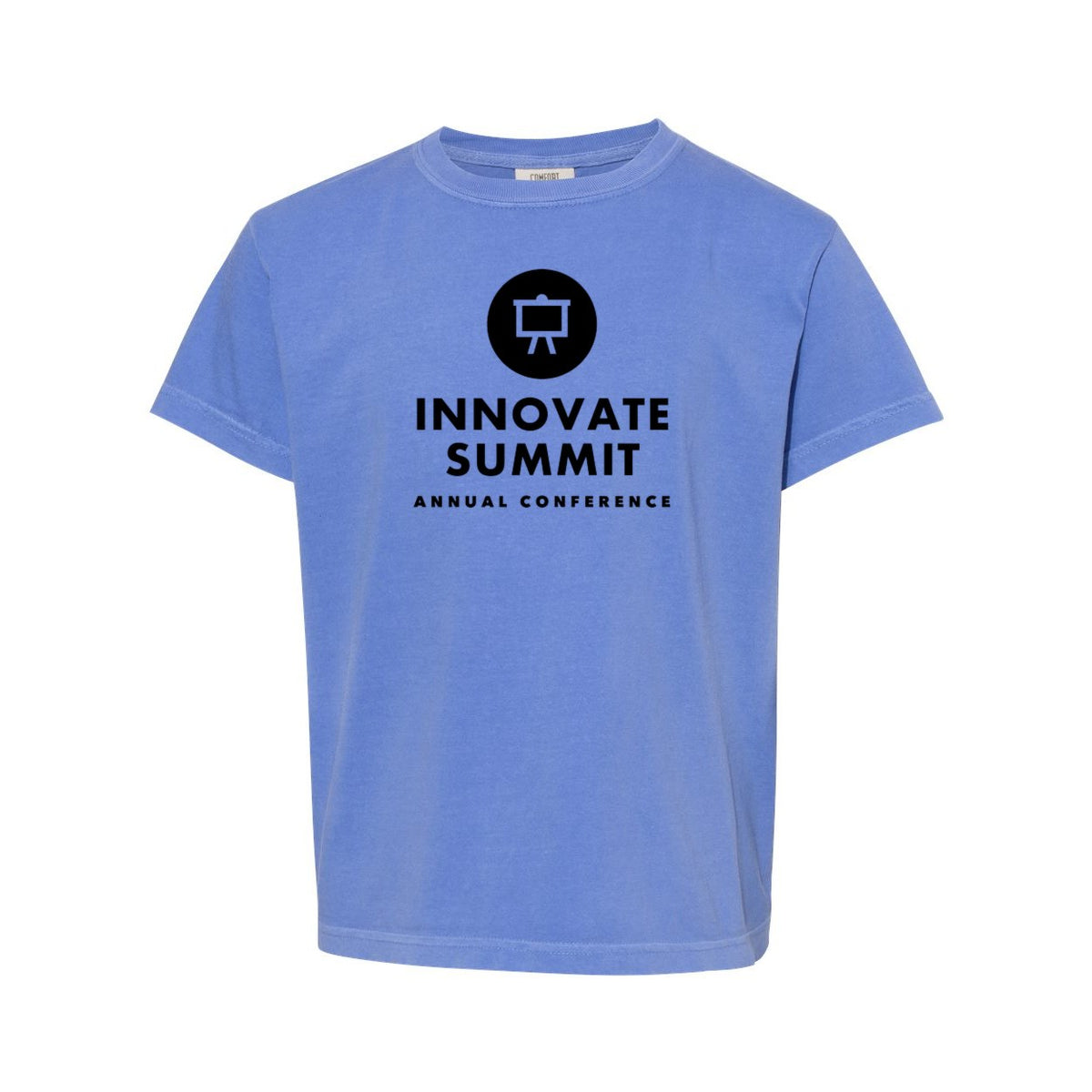 Comfort Colors Youth Garment-Dyed Heavyweight T-Shirt - Flo Blue - Front
