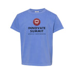 Comfort Colors Youth Garment-Dyed Heavyweight T-Shirt Full Color - Flo Blue - Front