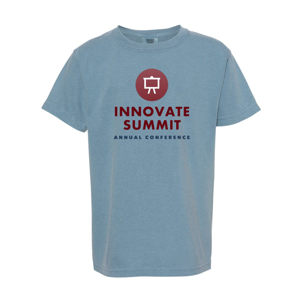 Comfort Colors Youth Garment-Dyed Heavyweight T-Shirt Full Color - Ice Blue - Front