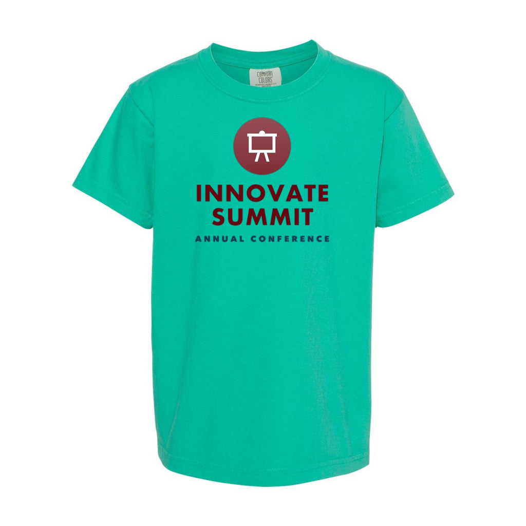 Comfort Colors Youth Garment-Dyed Heavyweight T-Shirt Full Color - Island Green - Front