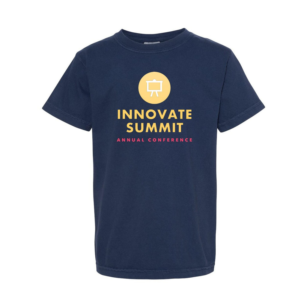 Comfort Colors Youth Garment-Dyed Heavyweight T-Shirt Full Color - True Navy - Front