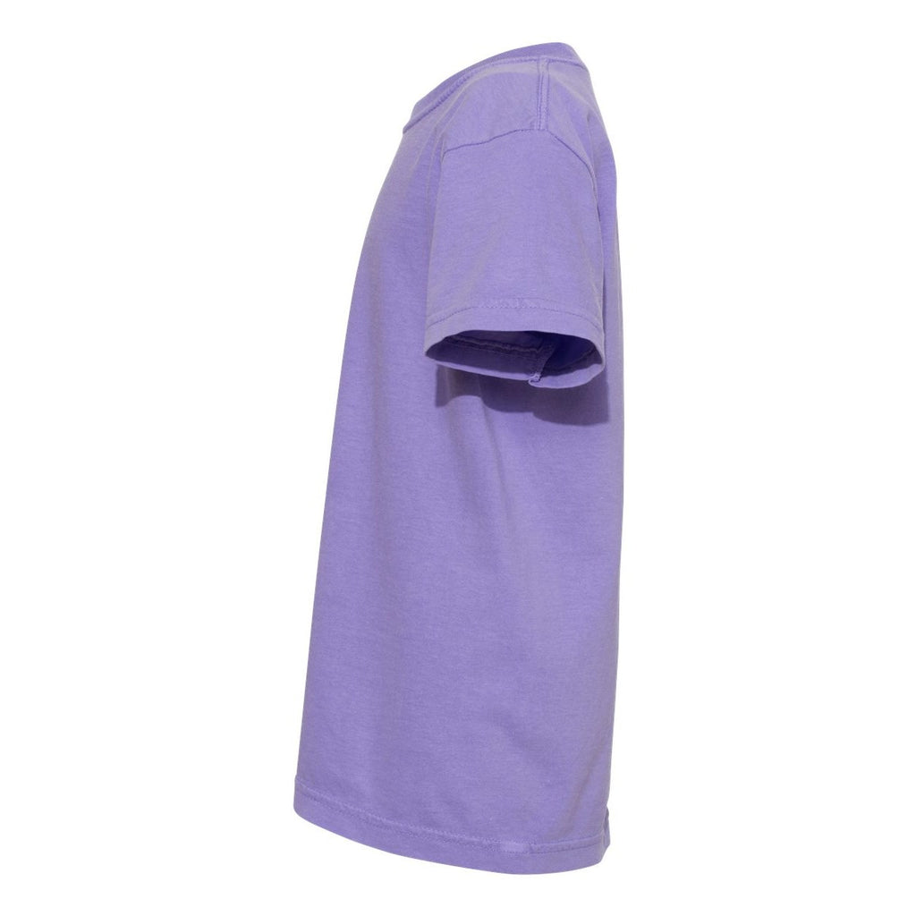 Comfort Colors Youth Garment-Dyed Heavyweight T-Shirt - Violet - Direct Side