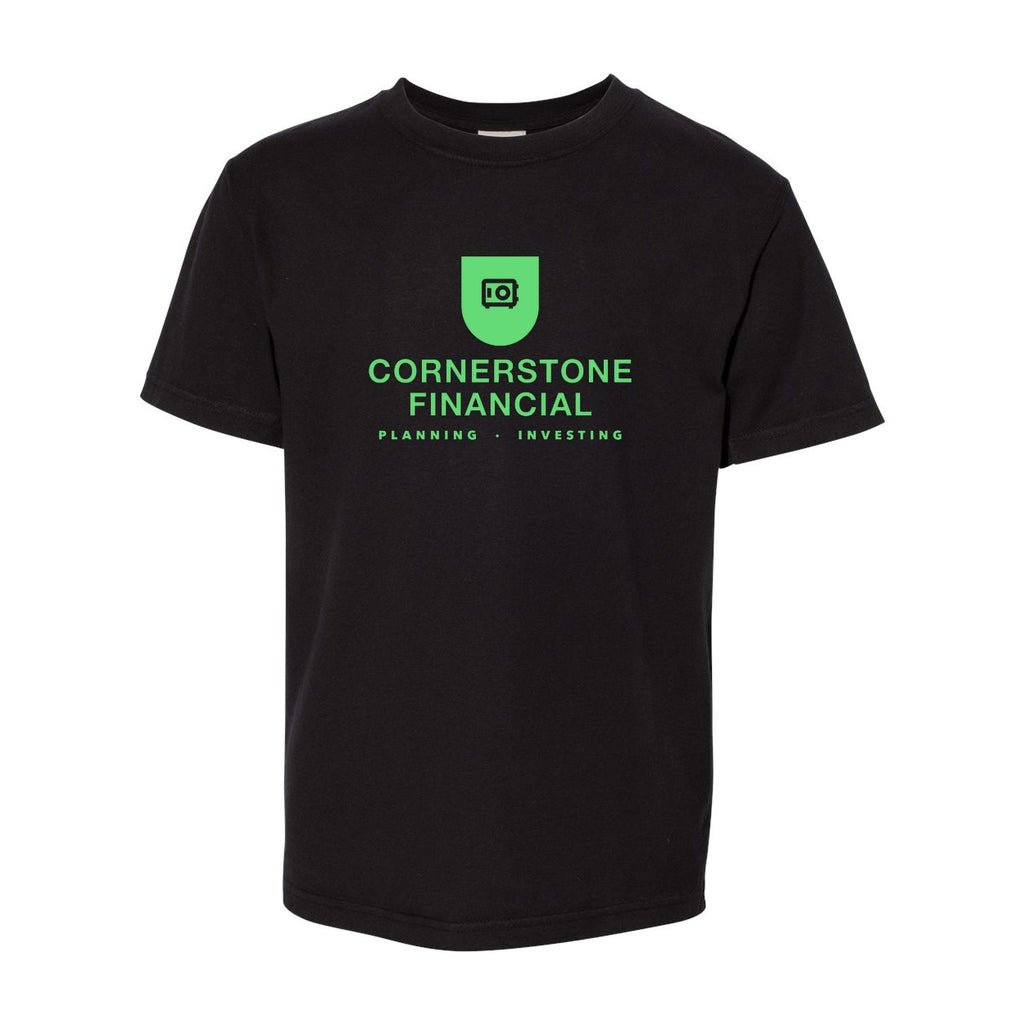 ComfortWash by Hanes Youth Garment-Dyed T-Shirt - Black - Front