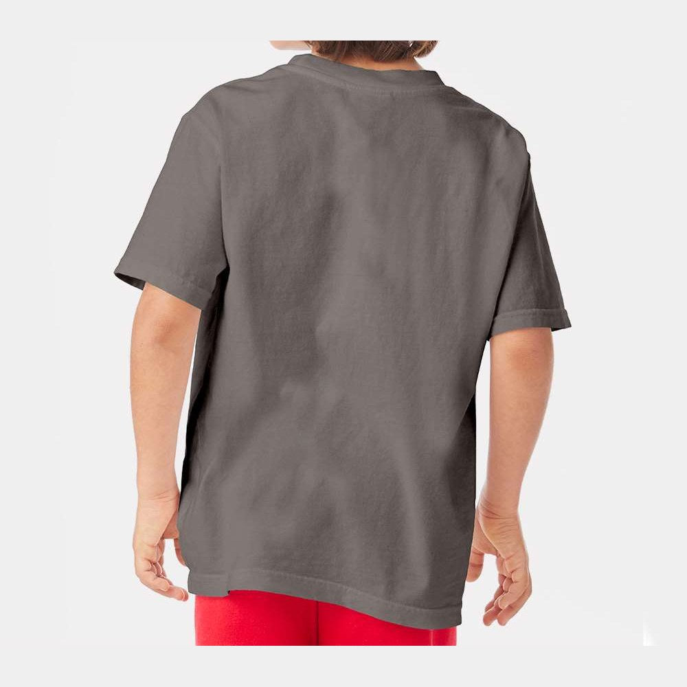 ComfortWash by Hanes Youth Garment-Dyed T-Shirt - Concrete Grey - On Model Back
