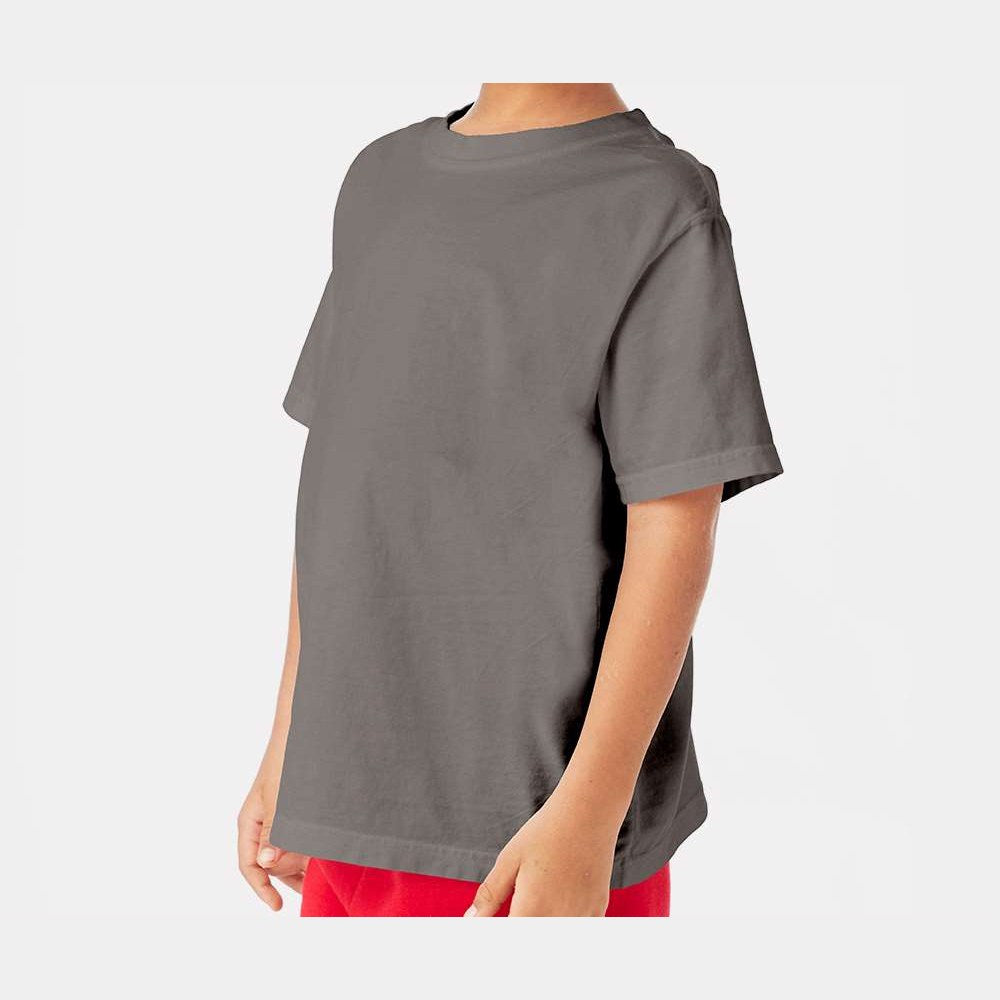 ComfortWash by Hanes Youth Garment-Dyed T-Shirt - Concrete Grey - On Model Side