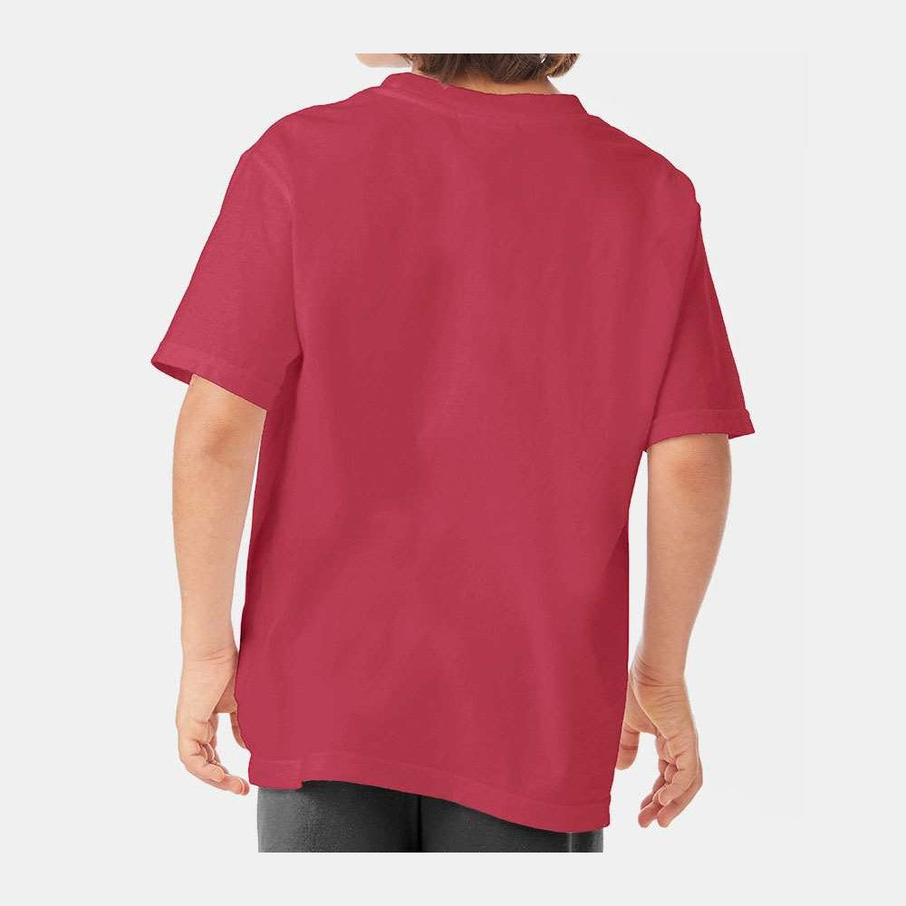 ComfortWash by Hanes Youth Garment-Dyed T-Shirt - Crimson Fall - On Model Back