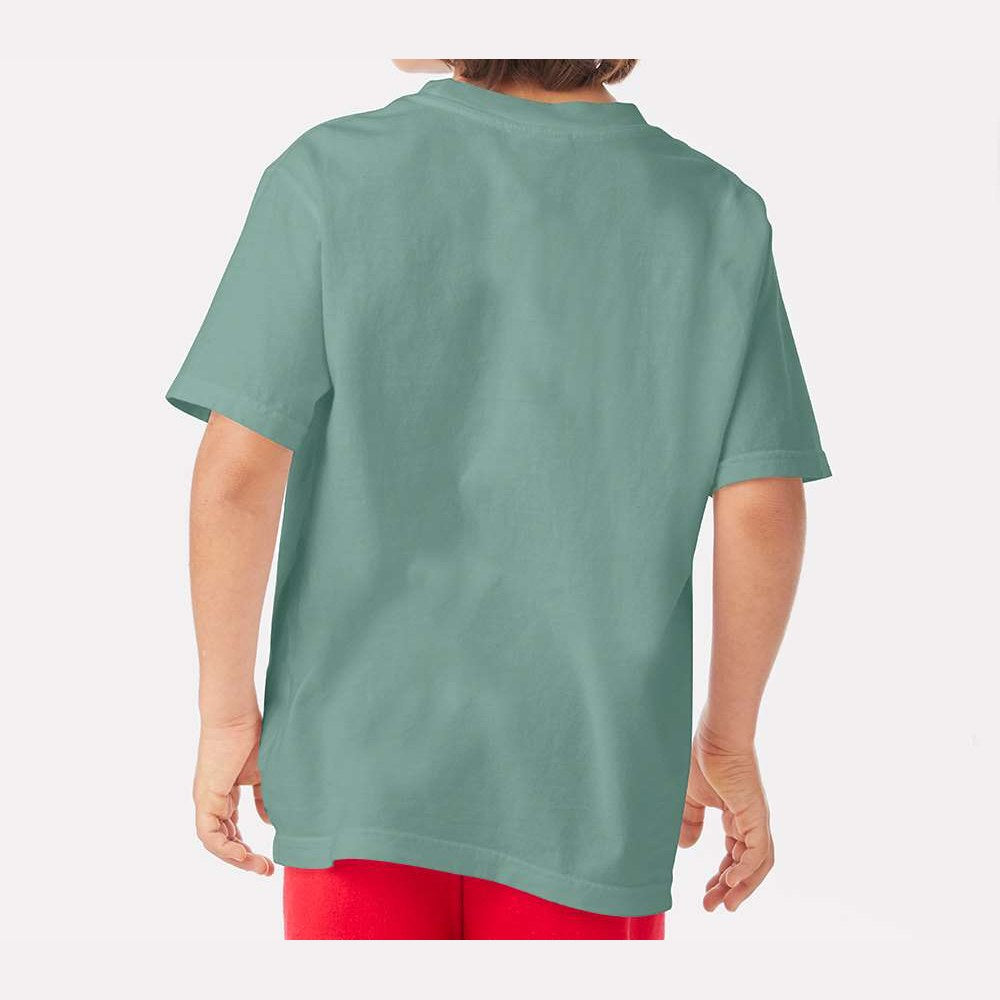 ComfortWash by Hanes Youth Garment-Dyed T-Shirt - Cypress Green - On Model Back