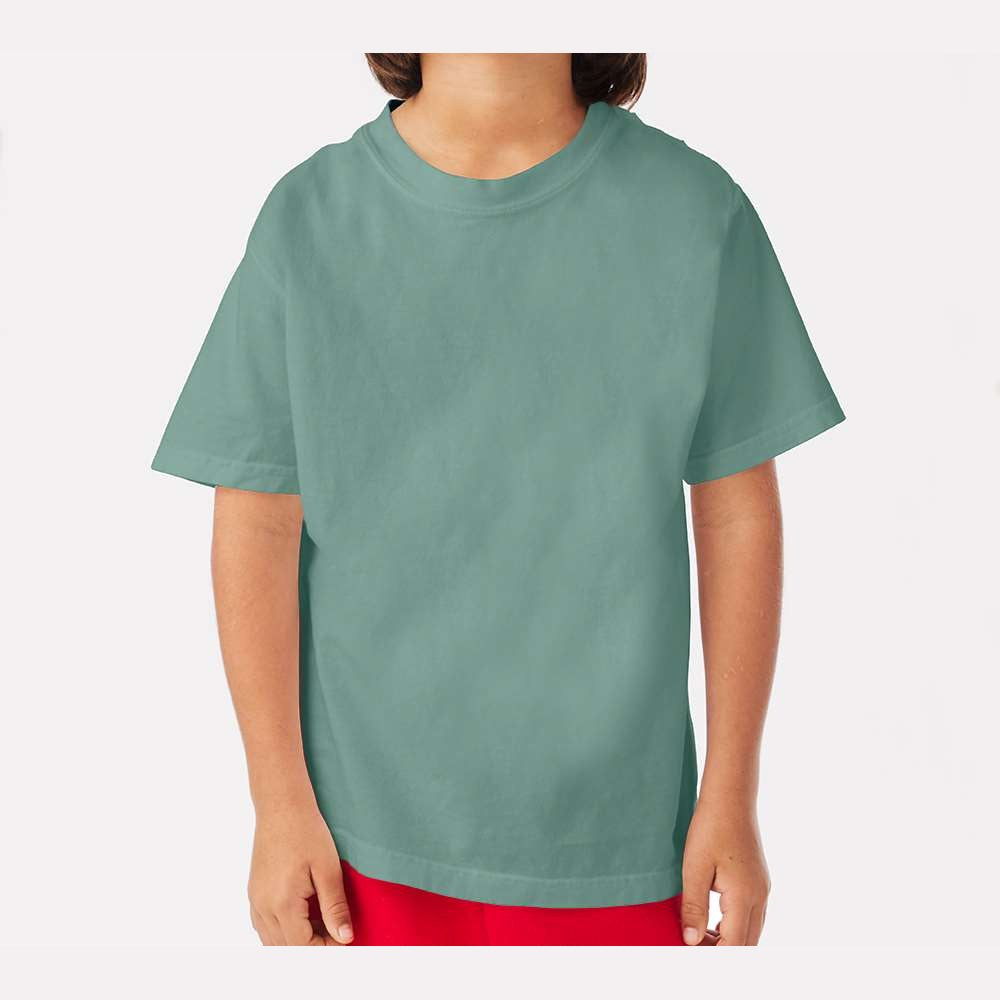ComfortWash by Hanes Youth Garment-Dyed T-Shirt - Cypress Green - On Model Front