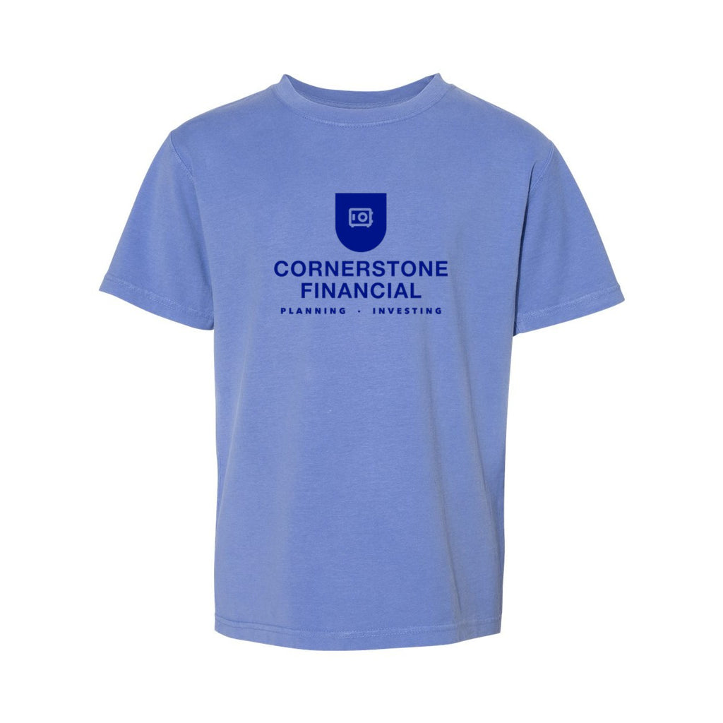 ComfortWash by Hanes Youth Garment-Dyed T-Shirt - Deep Forte Blue - Front