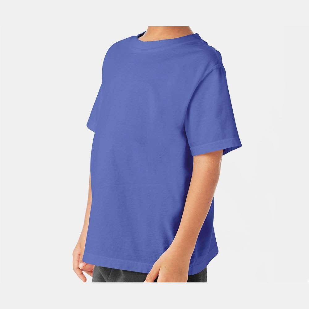 ComfortWash by Hanes Youth Garment-Dyed T-Shirt - Deep Forte Blue - On Model Side