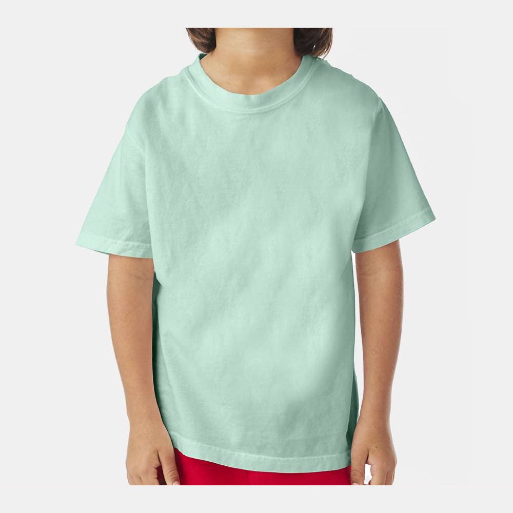 ComfortWash by Hanes Youth Garment-Dyed T-Shirt - Honeydew - On Model Front