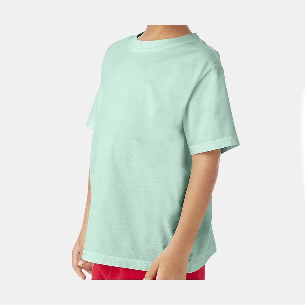 ComfortWash by Hanes Youth Garment-Dyed T-Shirt - Honeydew - On Model Side