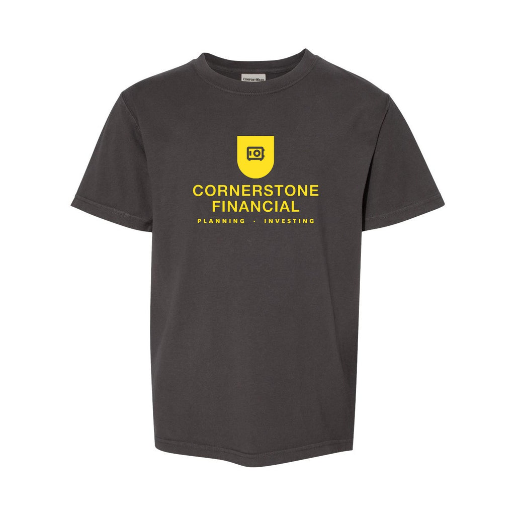 ComfortWash by Hanes Youth Garment-Dyed T-Shirt - New Railroad Grey - Front
