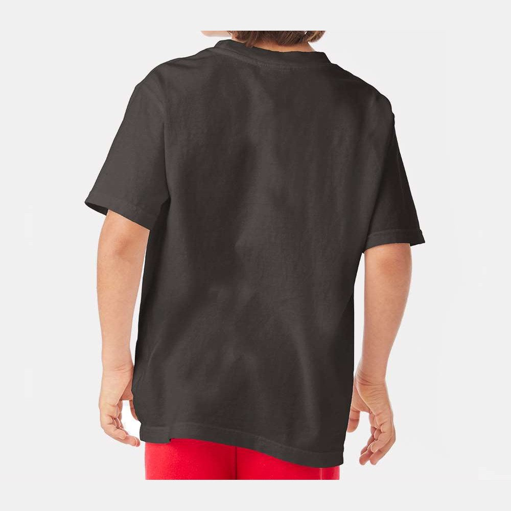 ComfortWash by Hanes Youth Garment-Dyed T-Shirt - New Railroad Grey - On Model Back