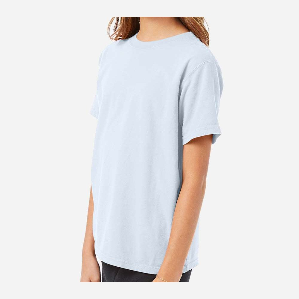 ComfortWash by Hanes Youth Garment-Dyed T-Shirt - Soothing Blue - On Model Side