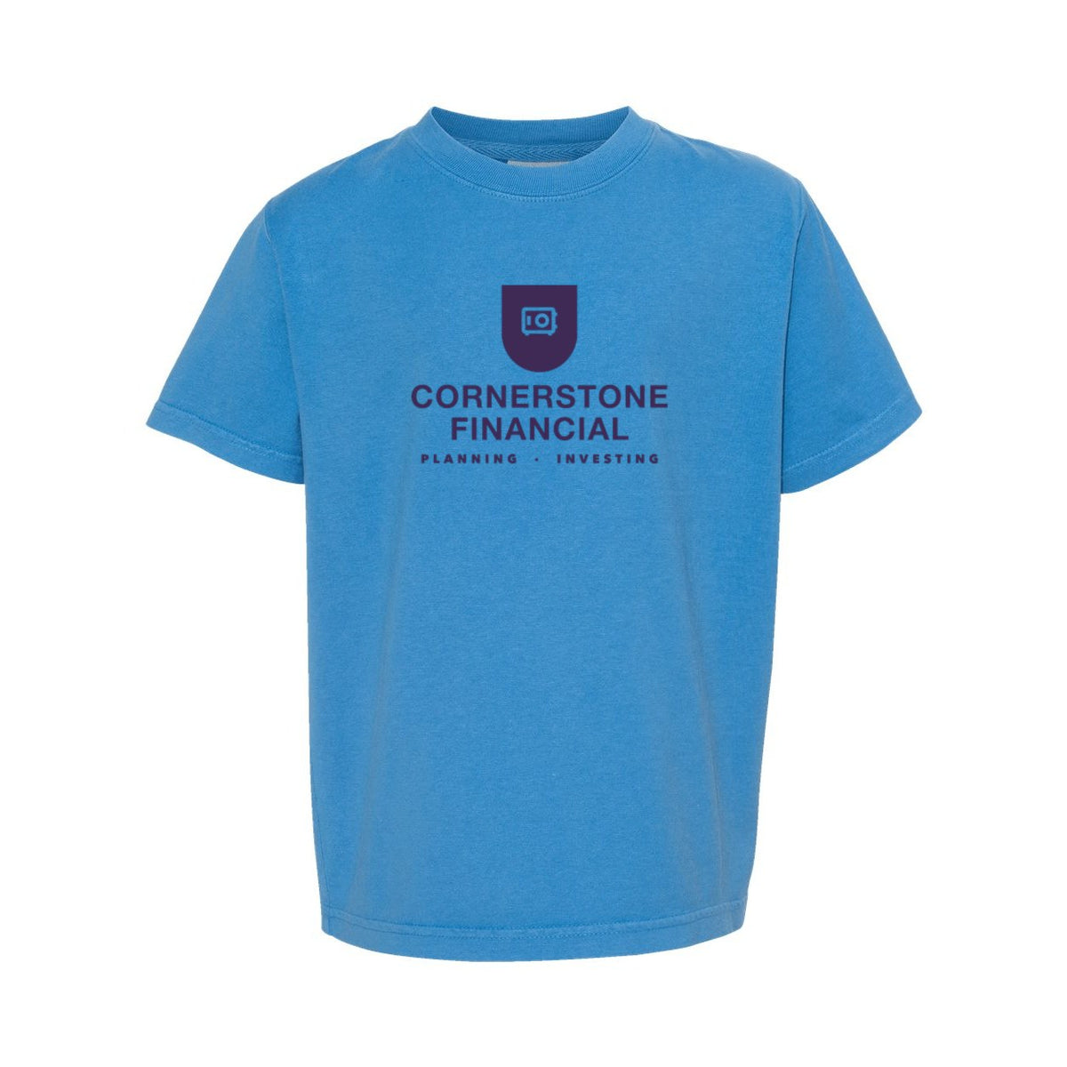 ComfortWash by Hanes Youth Garment-Dyed T-Shirt - Summer Sky Blue - Front