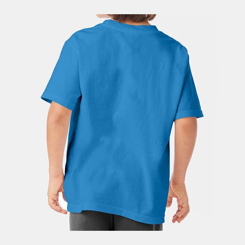 ComfortWash by Hanes Youth Garment-Dyed T-Shirt - Summer Sky Blue - On Model Back