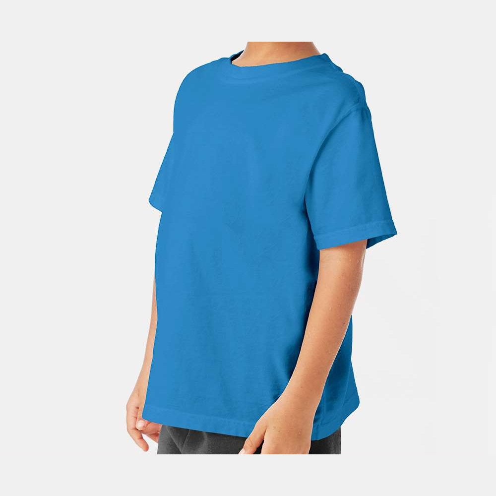 ComfortWash by Hanes Youth Garment-Dyed T-Shirt - Summer Sky Blue - On Model Side