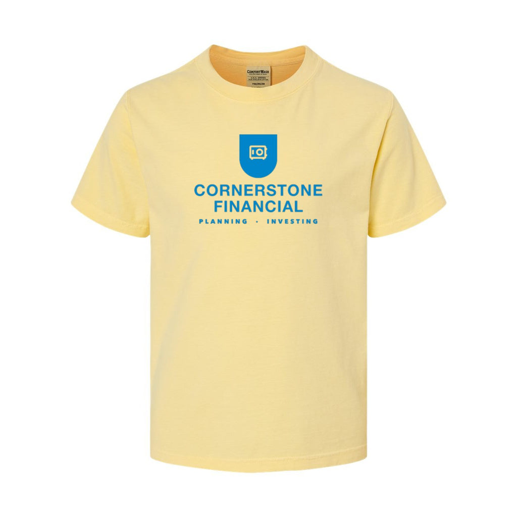 ComfortWash by Hanes Youth Garment-Dyed T-Shirt - Summer Squash Yellow - Front