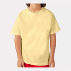 ComfortWash by Hanes Youth Garment-Dyed T-Shirt - Summer Squash Yellow - On Model Front